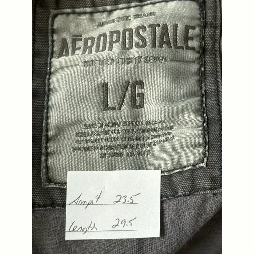 Aeropostale Men’s Upcycled 4 Pocket Utility Canvas Jacket Sz Large Urban Skate